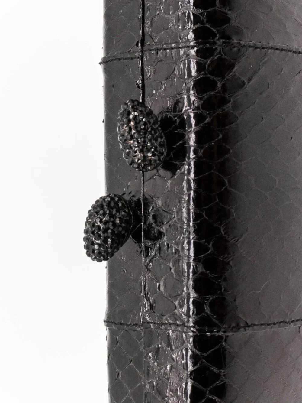 KOTUR Espey Black Snakeskin Box Clutch